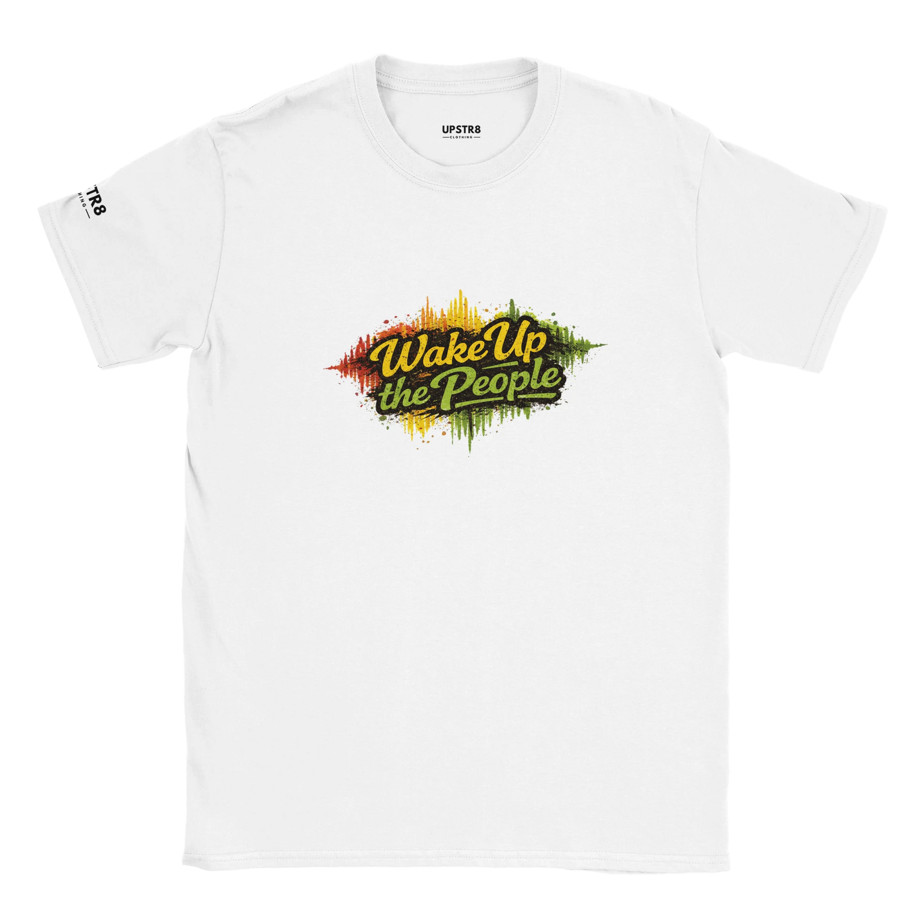 Upstr8 Wake Up/Roots Unisex T-shirt (Backprint)