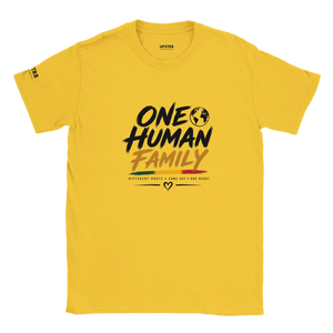 Upstr8 One Human Family T-shirt (Backprint)