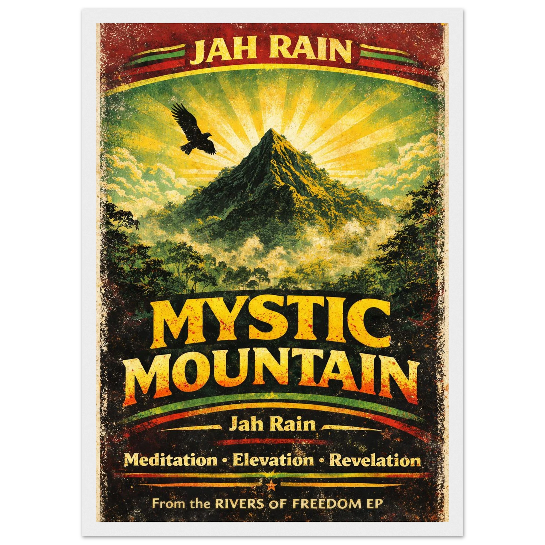 Mystic Mountain Wooden Framed Poster