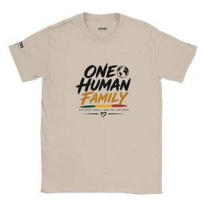 Upstr8 One Human Family T-shirt (Backprint)