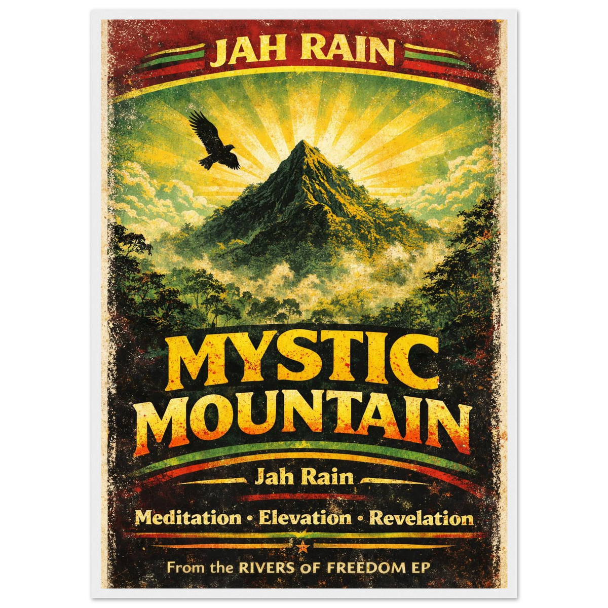 Mystic Mountain Wooden Framed Poster