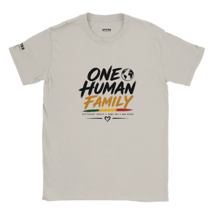 Upstr8 One Human Family T-shirt (Backprint)