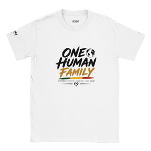 Upstr8 One Human Family T-shirt (Backprint)